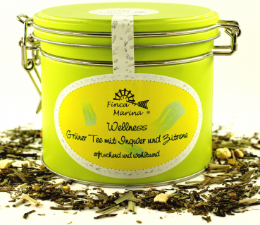 Wellness Grüner Tee mit Ingwer und Zitrone